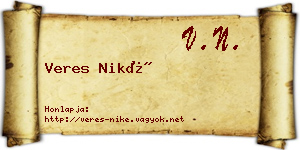 Veres Niké névjegykártya